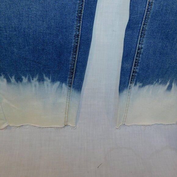 Love & Legend Demin Womens 14 High Waist Crop Raw Hem Dyed Ankle blue Jeans - Picture 5 of 12